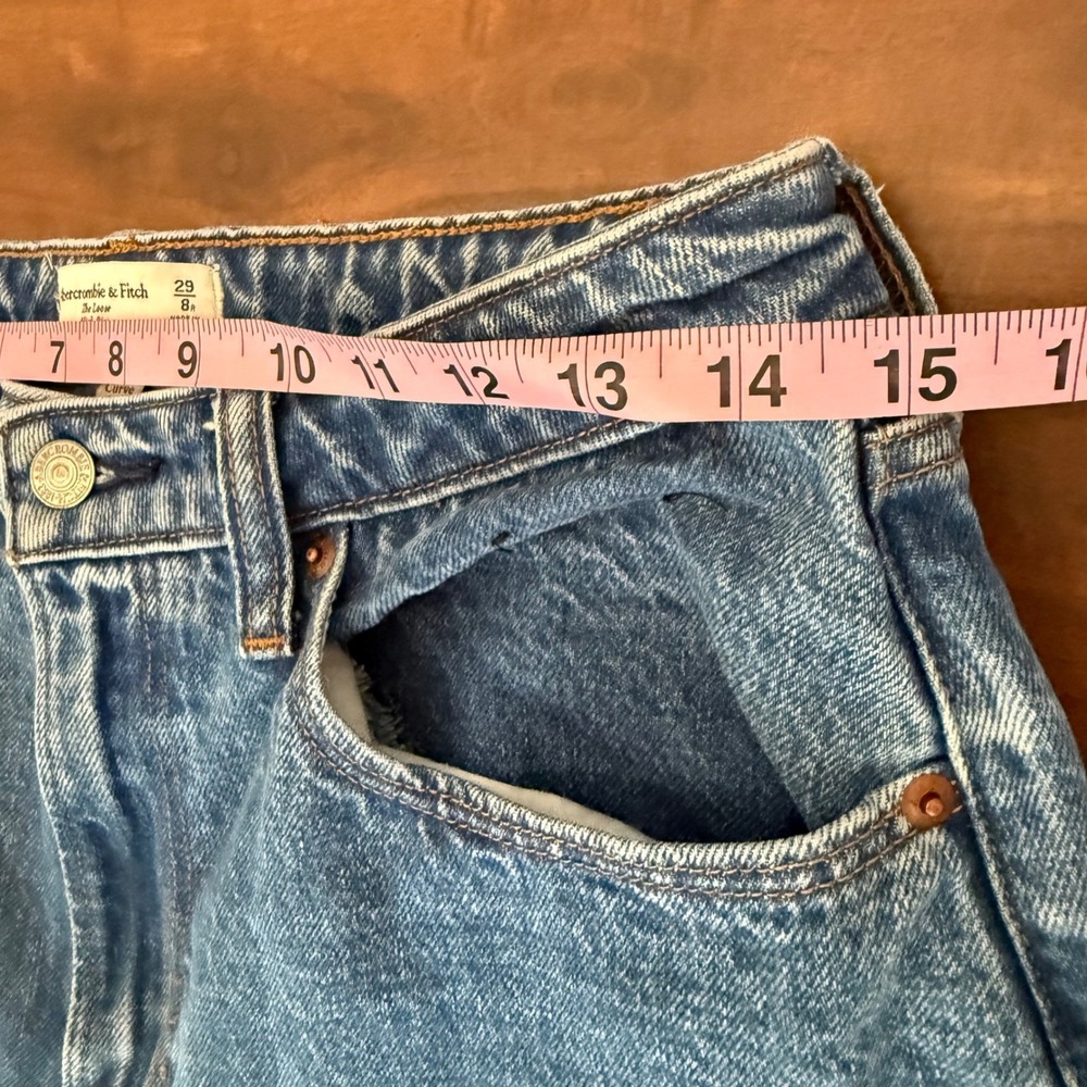 Abercrombie & Fitch The Loose High Rise Jeans Womens 29/8R Curve Love Wide Leg - Picture 7 of 9